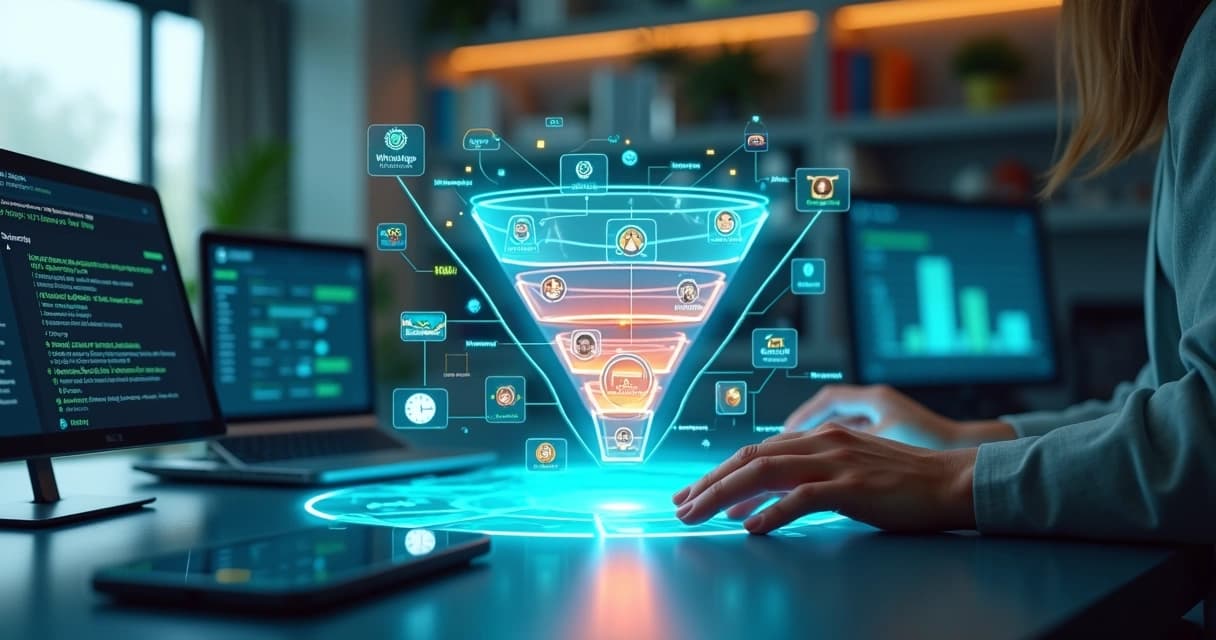 Funil de vendas digital com automações conectadas no CRM